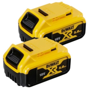 Комплект акумулаторни батерии DeWALT DCB184P2, 18 V, 2 x 5.0 Ah
