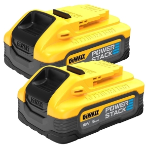 Комплект акумулаторни батерии DeWALT DCBP518H2, 18 V, 2 x 5.0 Ah, PowerStack