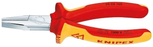 Knipex Клещи плоскоусти прави, с изолация 160 мм /20 06 160/