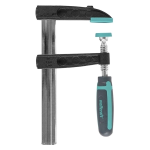 Wolfcraft 3610000 Carpentry clamp with metal jaws screw F-shaped 80x150 mm /SZ/