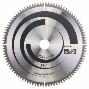 Циркулярен диск Bosch метален HM за рязане на алуминий 254x30x3.2 мм, 96 z, Multi Material