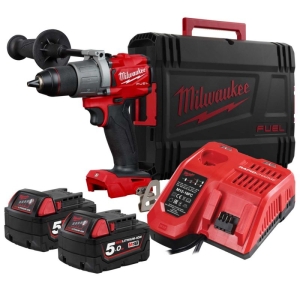 Milwaukee M18 FPD2-502X cordless impact drill with battery and charger, 18 V, 5 Ah, 135 Nm, 1.5-13 mm