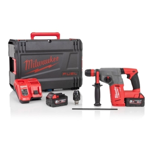 Перфоратор Milwaukee M18 CHX-502X акумулаторен с батерия и зарядно, SDS-plus, 18 V, 5 Ah, 2.5 J