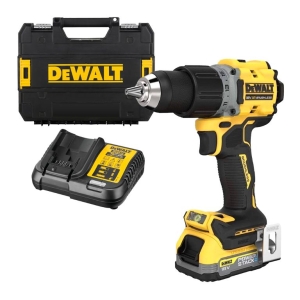 Screwdriver DeWALT DCD800E1T cordless with battery and charger, 18 V, 1.7 Ah, 90 Nm, 1.5-13 mm