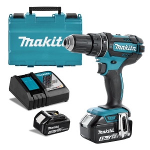Makita DHP482RFE cordless impact drill with battery and charger, 18 V, 3 Ah, 62 Nm, 1.5-13 mm