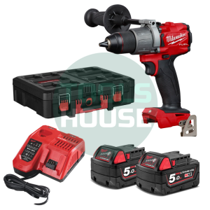 Milwaukee M18 FPD2-502X PACKOUT cordless impact drill with battery and charger, 18 V, 5 Ah, 135 Nm, 1.5-13 mm