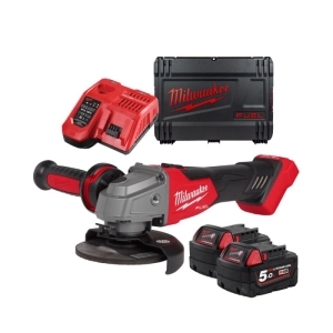 Ъглошлайф акумулаторен Milwaukee M18 FSAG125X-502X с батерия и зарядно, 18 V, 5.0 Ah, 125 мм, 8500 об./мин