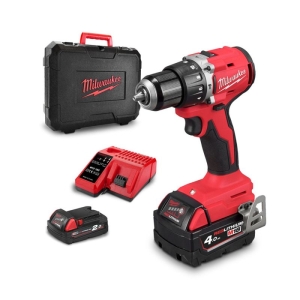 Cordless drill Milwaukee M18 BLPDRC-422 impact with 2 batteries and charger, 18 V, 2/4 Ah, 60.5 Nm, , 1-13 mm